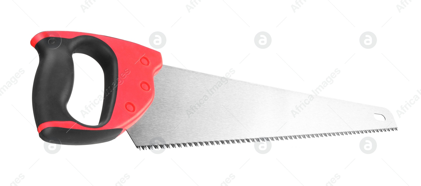 Photo of One saw with color hand isolated on white