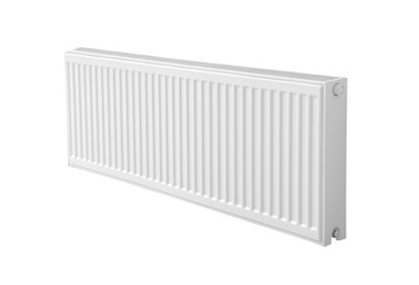 Image of Modern panel radiator on white background. Heating system
