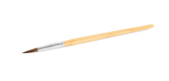 Photo of Clean paintbrush isolated on white. Art supplies