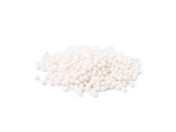 Pile of tapioca pearls isolated on white