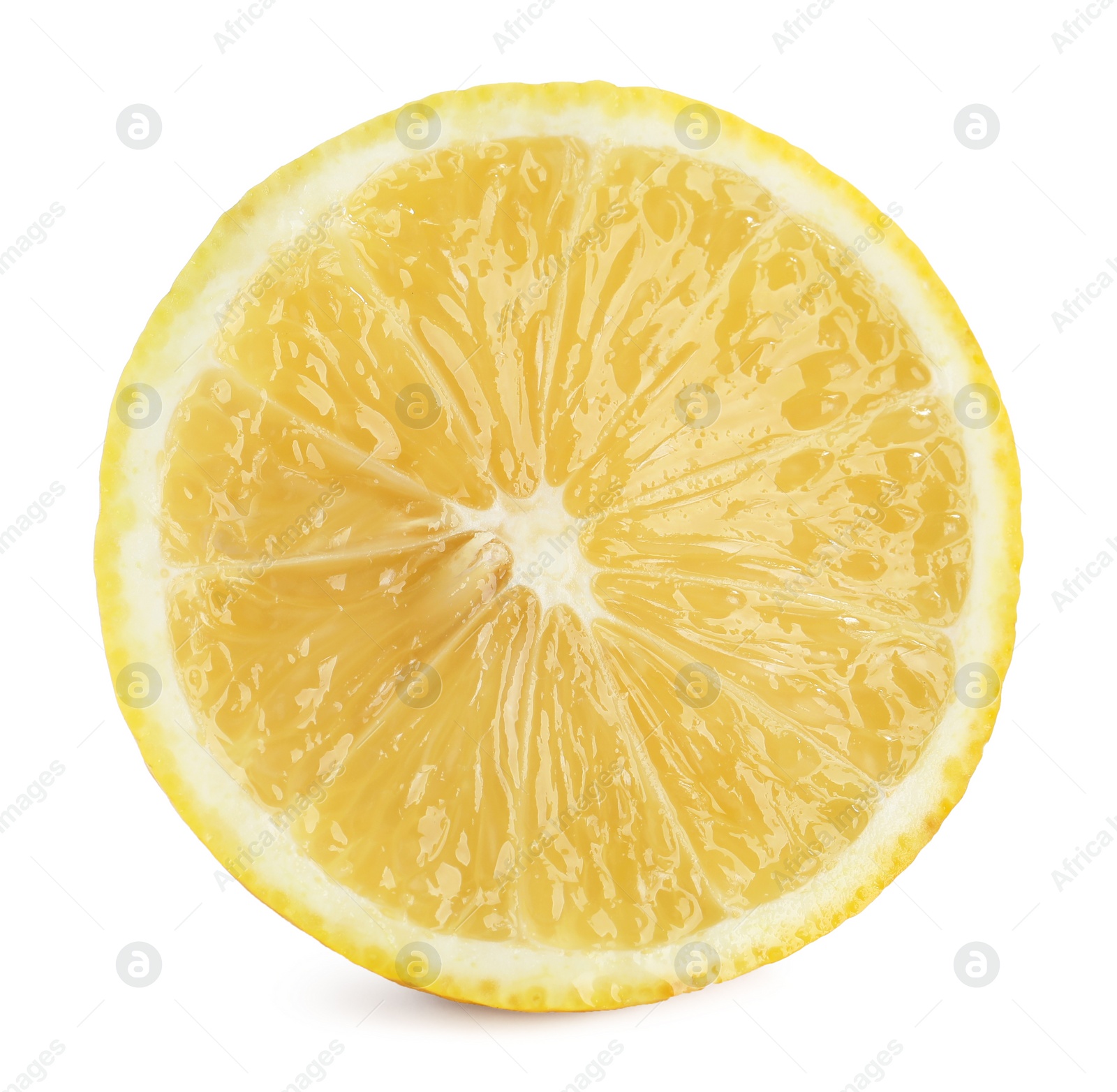 Photo of Lemon slice isolated on white. Citrus fruit