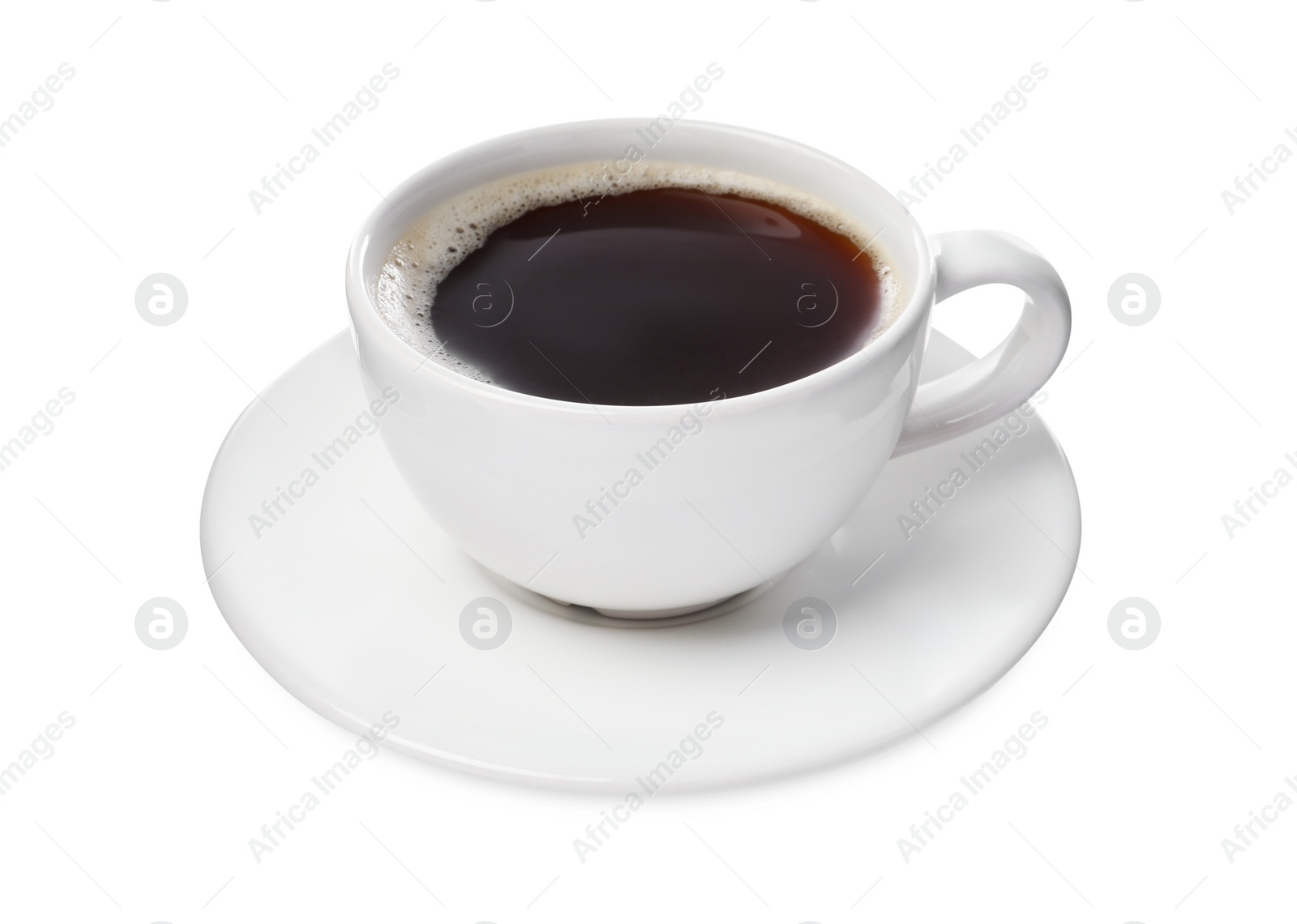 Photo of Cup of aromatic coffee isolated on white