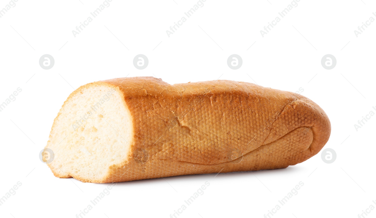 Photo of Piece of fresh baguette isolated on white