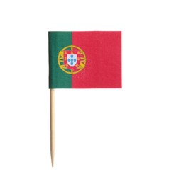 Photo of Small paper flag of Portugal isolated on white