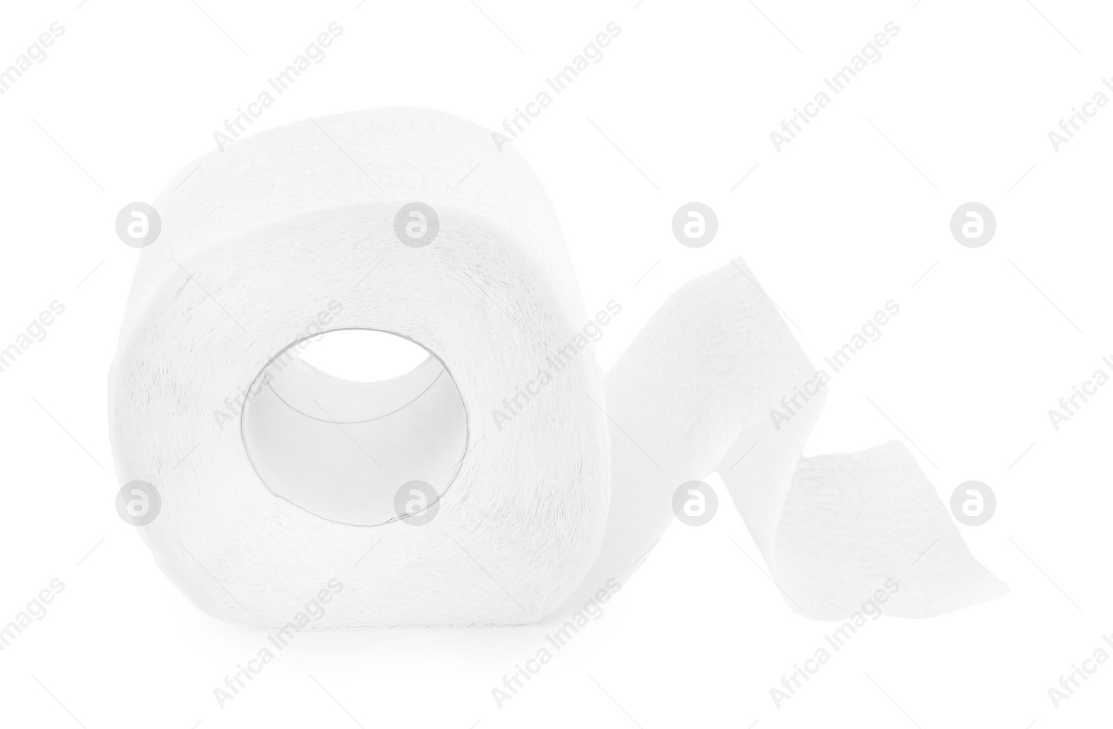 Photo of One toilet paper roll isolated on white