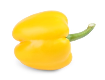 Ripe yellow bell pepper isolated on white