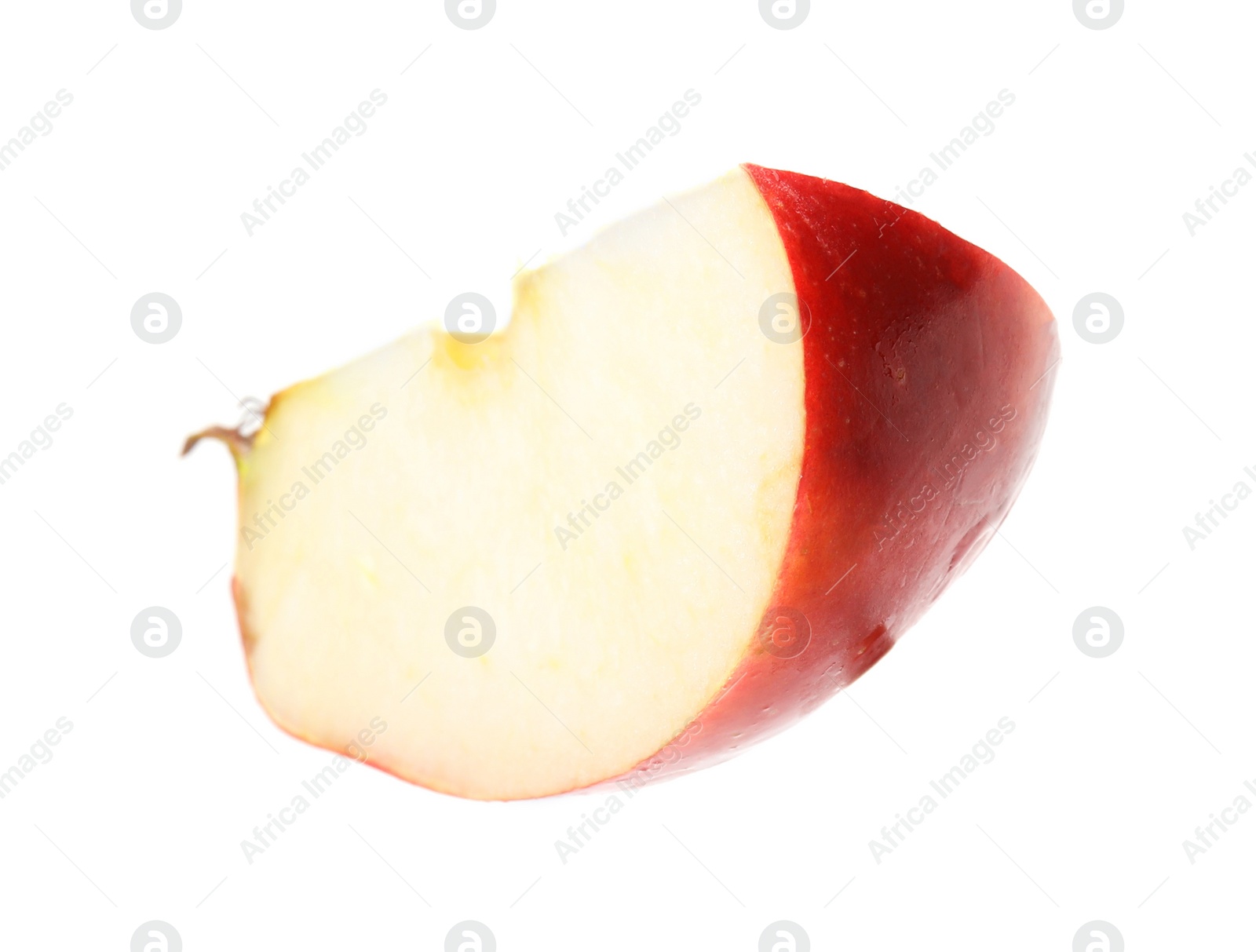 Photo of Piece of ripe red apple isolated on white