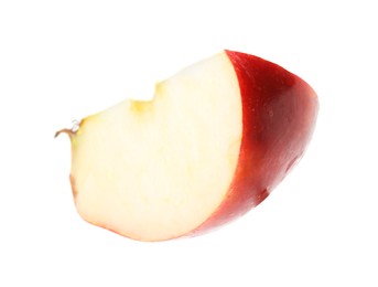 Photo of Piece of ripe red apple isolated on white