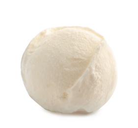 Photo of Scoop of delicious ice cream on white background