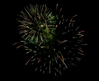 Image of Beautiful bright fireworks lighting up night sky