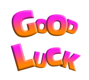 Good luck wish. Creative card with text