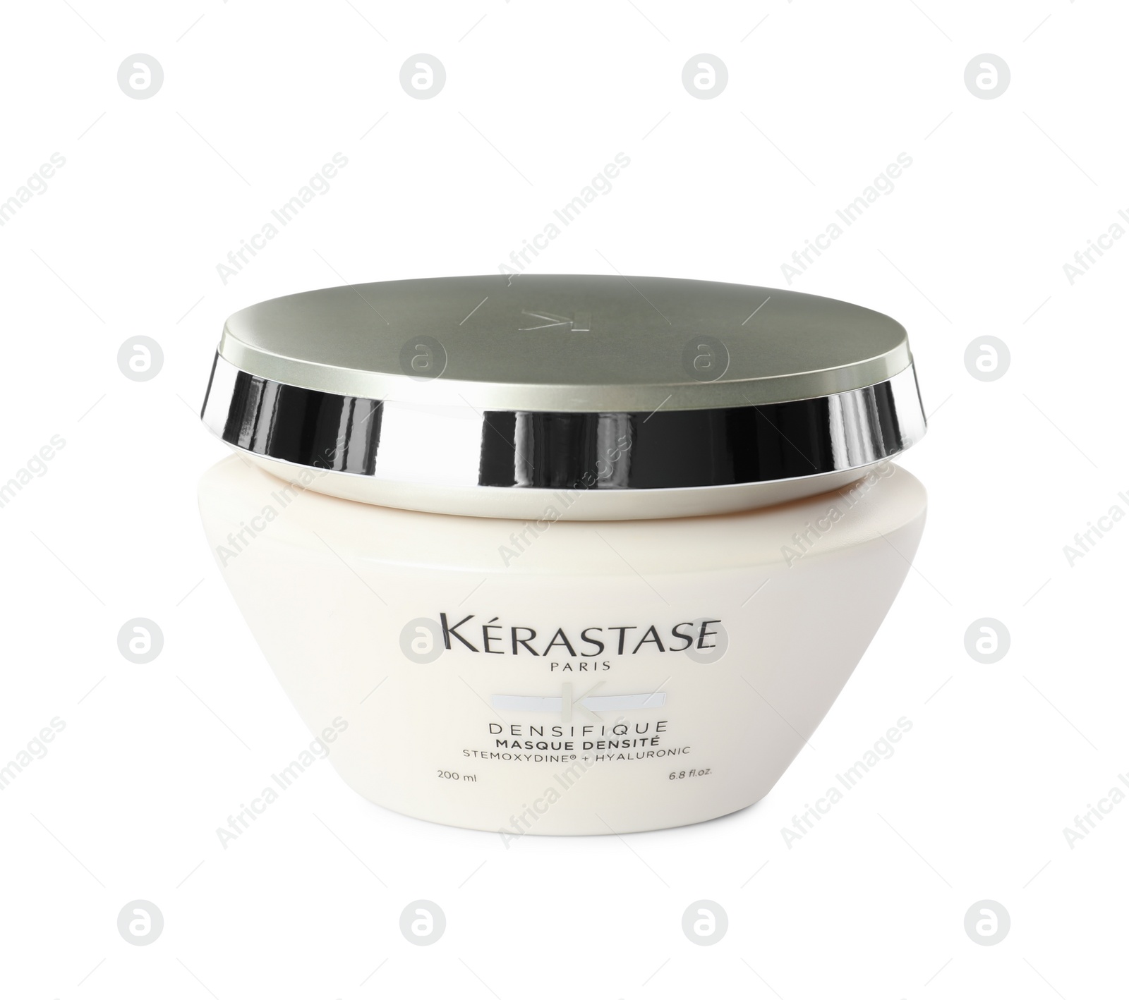 Photo of MYKOLAIV, UKRAINE - SEPTEMBER 08, 2021: Jar of Kerastase hair care cosmetic product isolated on white