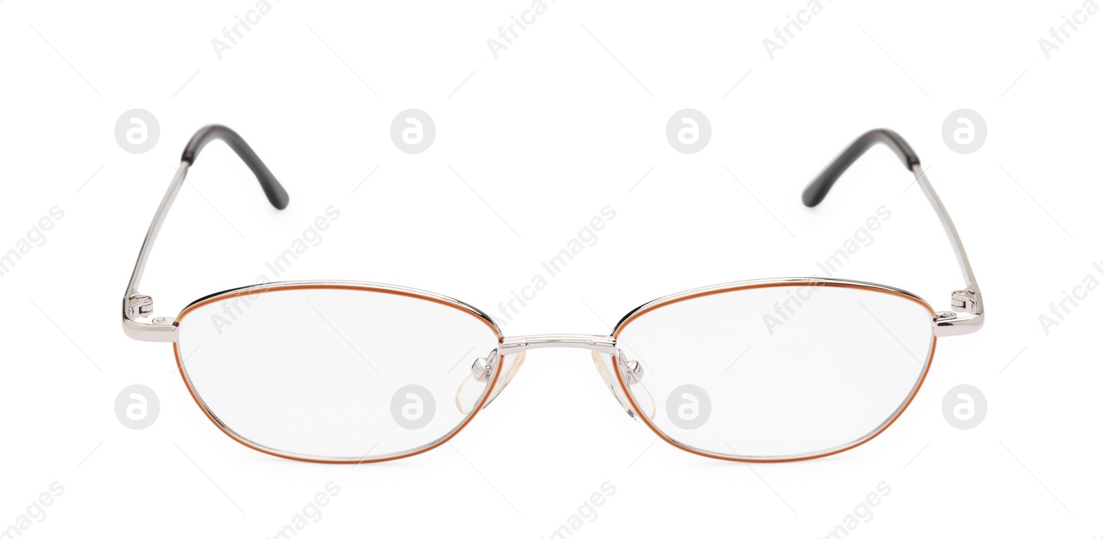 Photo of Stylish pair of glasses isolated on white