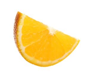 Slice of fresh orange isolated on white. Mulled wine ingredient