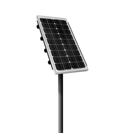 Image of Modern solar panel isolated on white. Alternative energy source