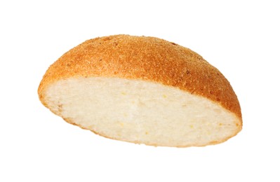 Photo of Half of fresh burger bun isolated on white