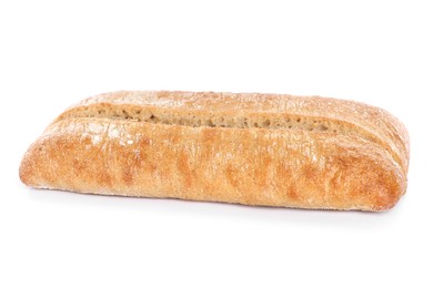 Photo of Crispy ciabatta isolated on white. Fresh bread