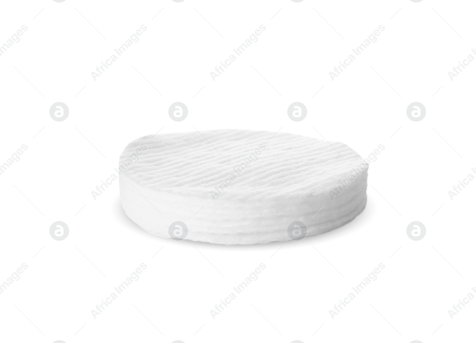 Photo of Stack of soft clean cotton pads isolated on white