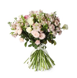 Beautiful bouquet of fresh flowers isolated on white