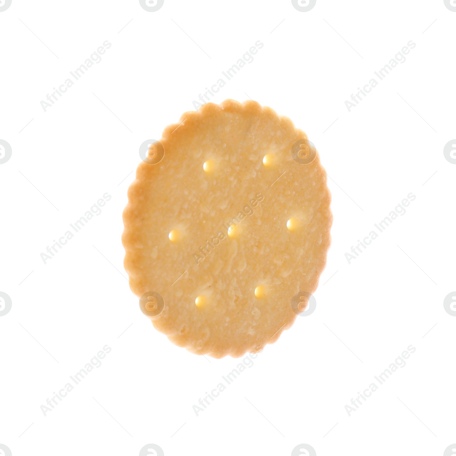 Photo of Crispy cracker isolated on white. Delicious snack