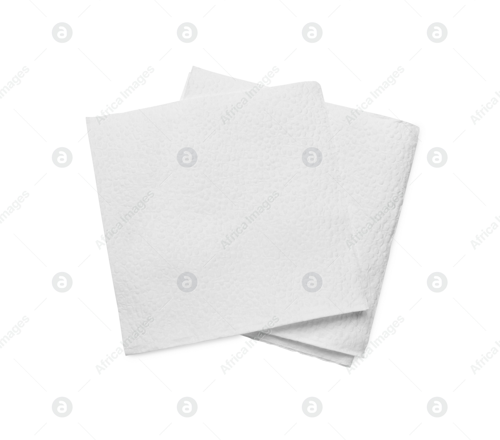 Photo of Clean paper tissues isolated on white, top view