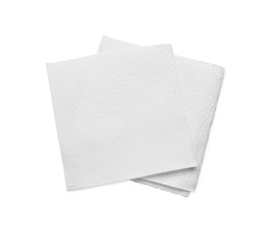 Photo of Clean paper tissues isolated on white, top view