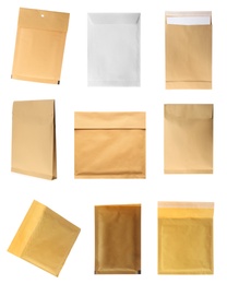 Image of Set of paper envelopes isolated on white 