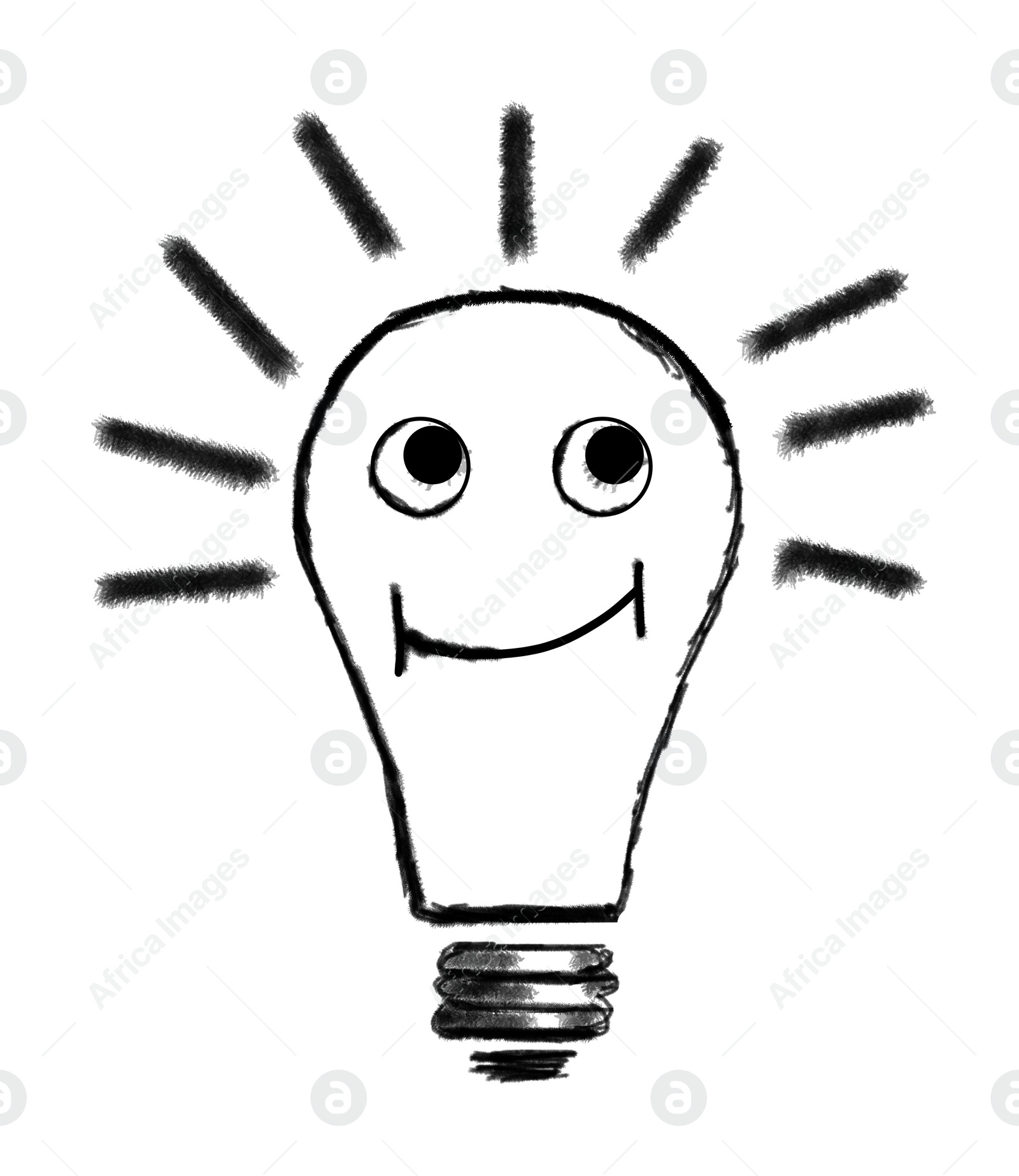 Illustration of Light bulb illustration on white background. Concept of creative idea and innovation