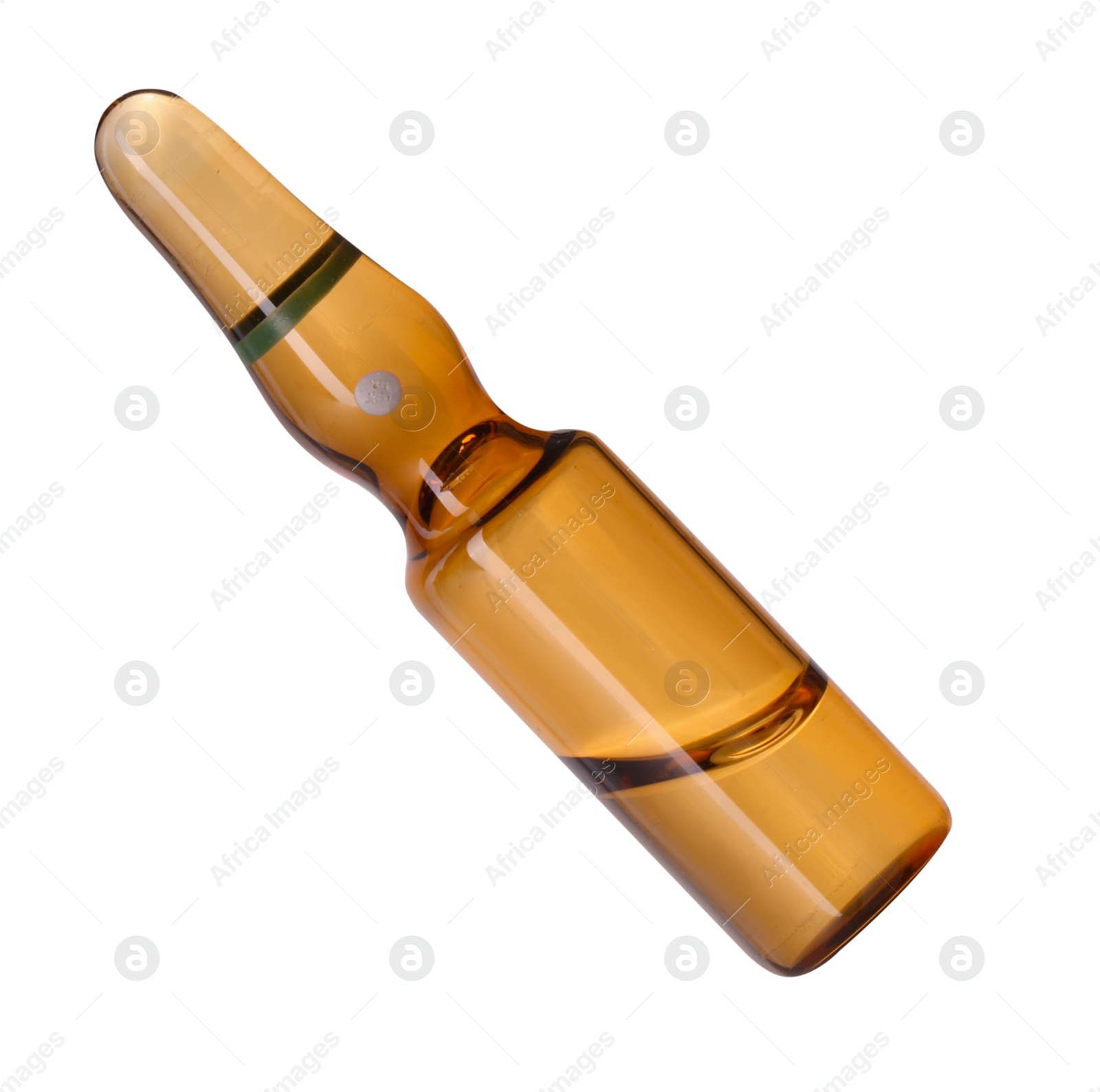 Photo of Glass ampoule with liquid isolated on white