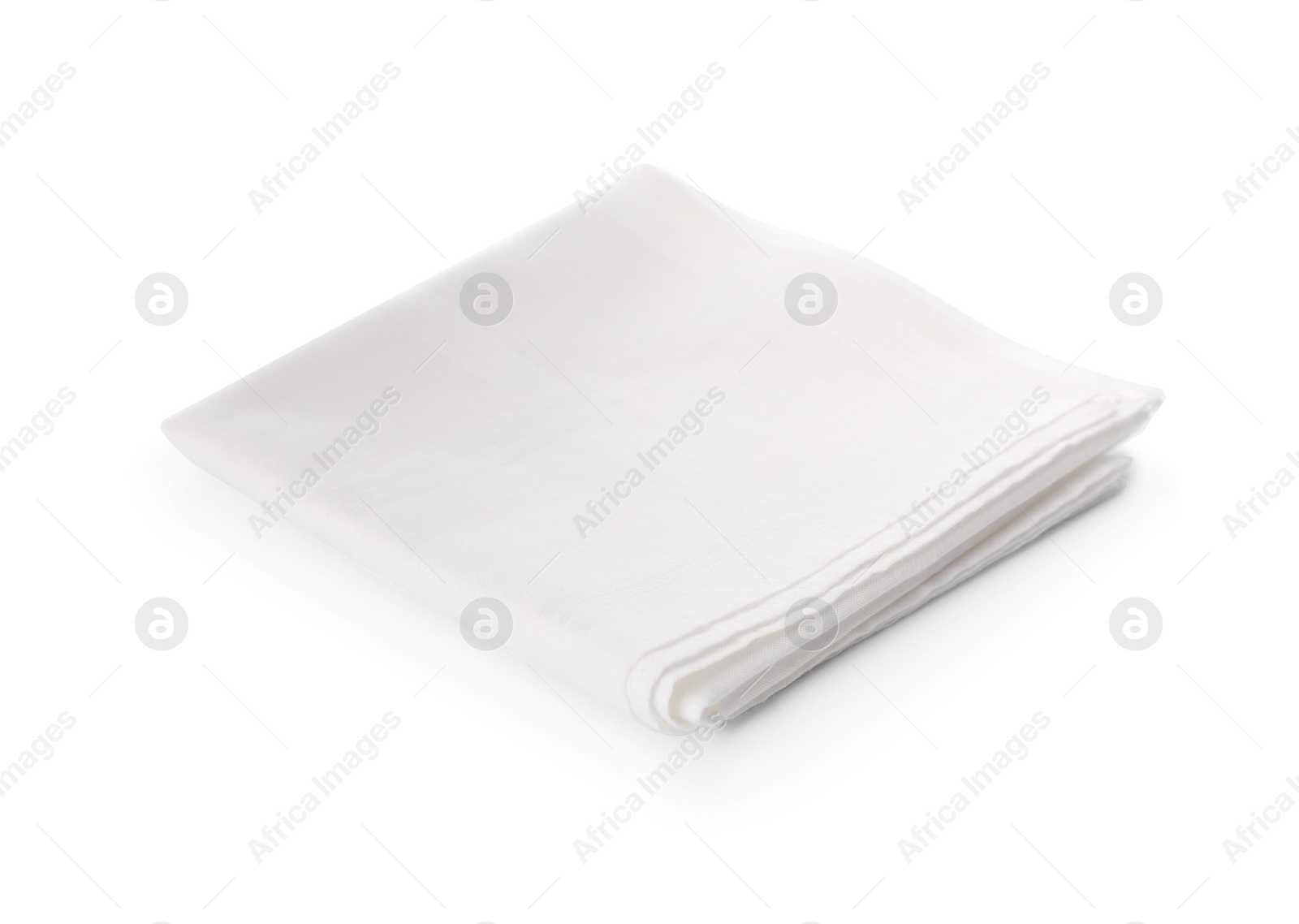 Photo of Folded handkerchief isolated on white. Stylish accessory