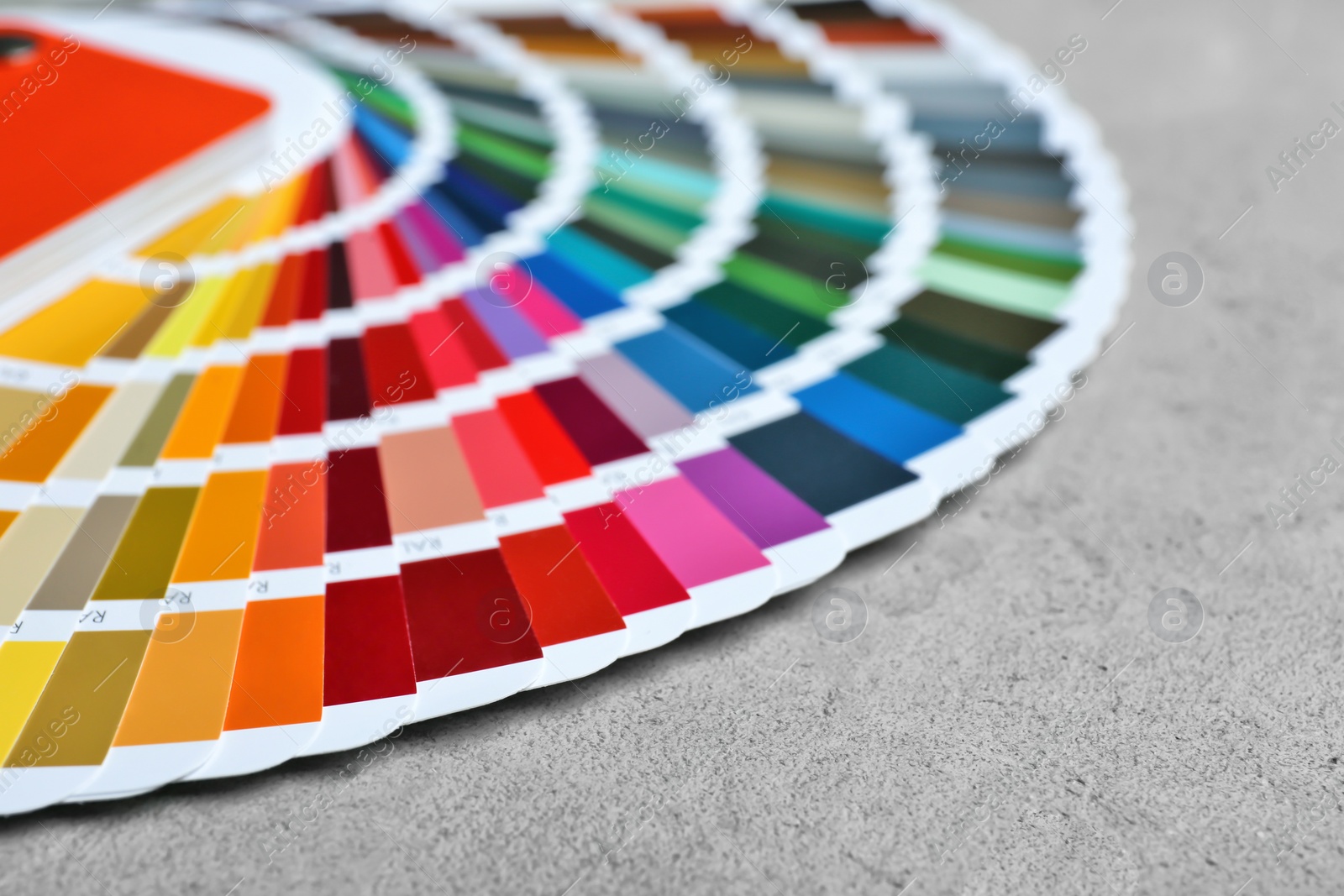 Photo of Color palette samples on light background