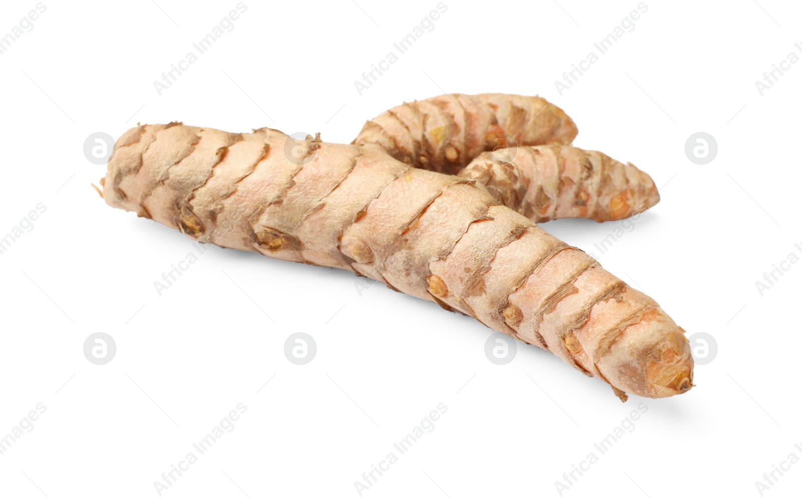 Photo of One fresh turmeric root isolated on white