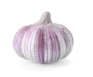 Photo of Fresh garlic on white background. Organic food