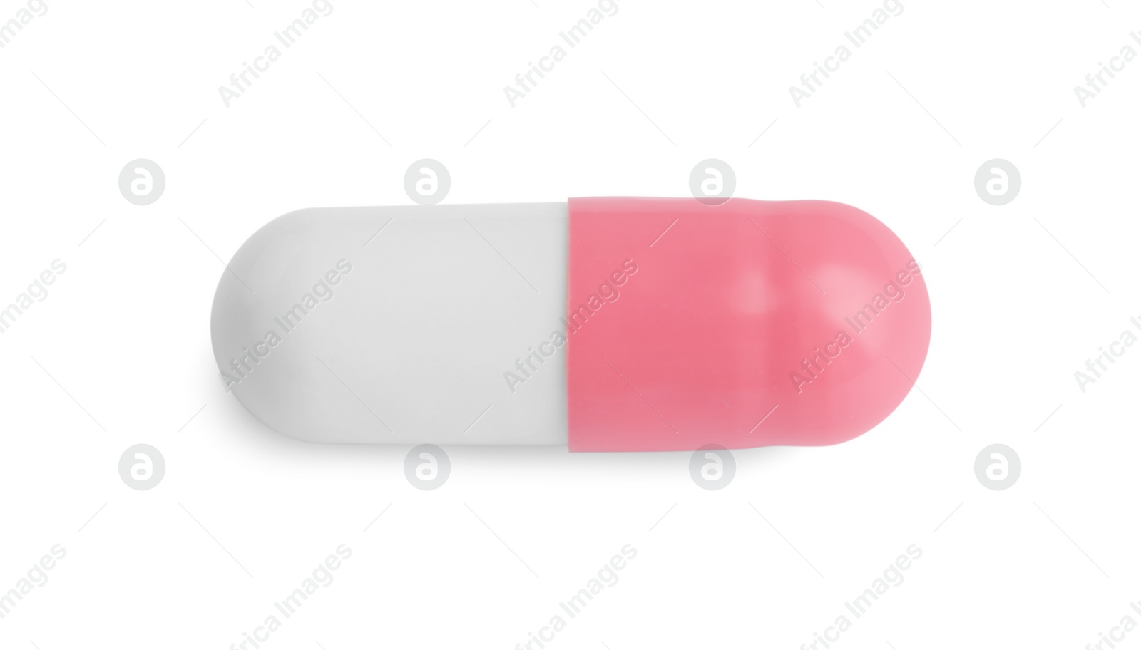 Photo of One pill isolated on white, top view