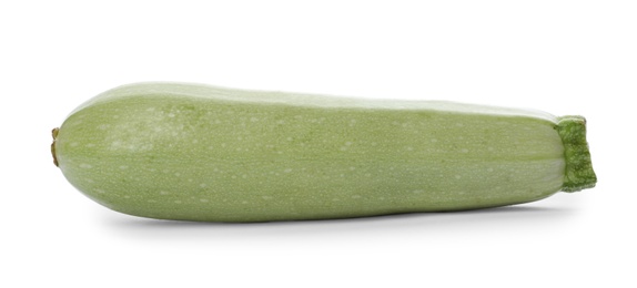 Photo of Fresh ripe green zucchini squash isolated on white