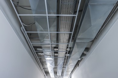 View from below on ceiling ventilation system