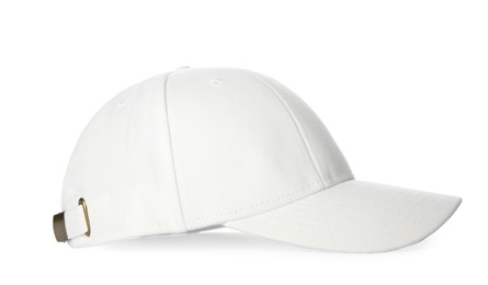 Photo of One stylish baseball cap isolated on white