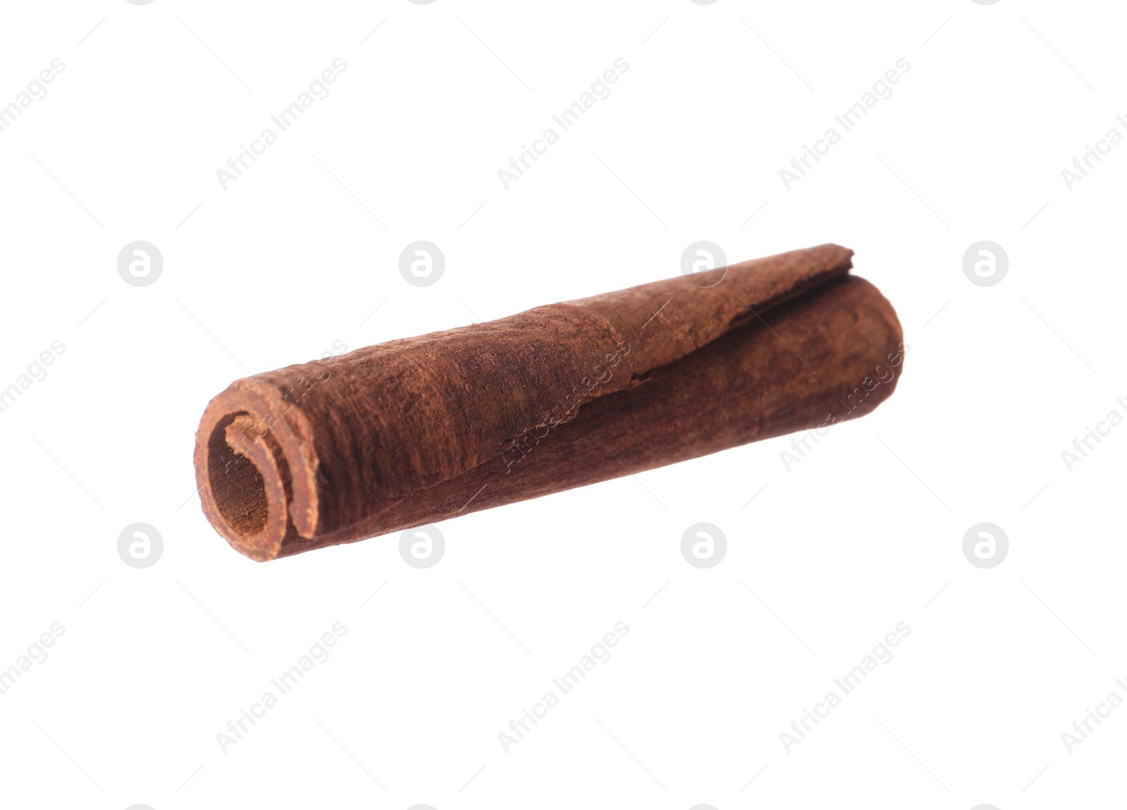 Photo of One aromatic cinnamon stick isolated on white