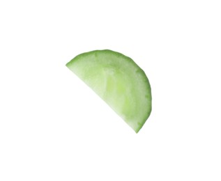 Photo of Slice of fresh green cucumber isolated on white