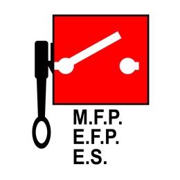 International Maritime Organization (IMO) sign, illustration. Remote controlled fire pumps or emergency switches