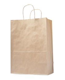 Photo of Kraft shopping paper bag isolated on white