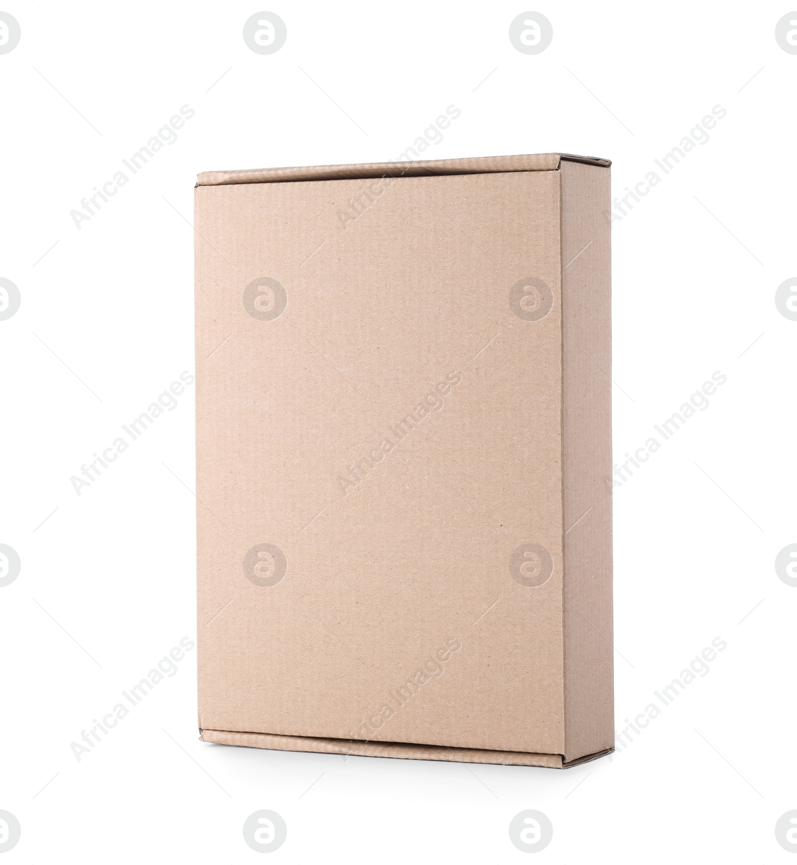 Photo of Cardboard box isolated on white. Mockup for design