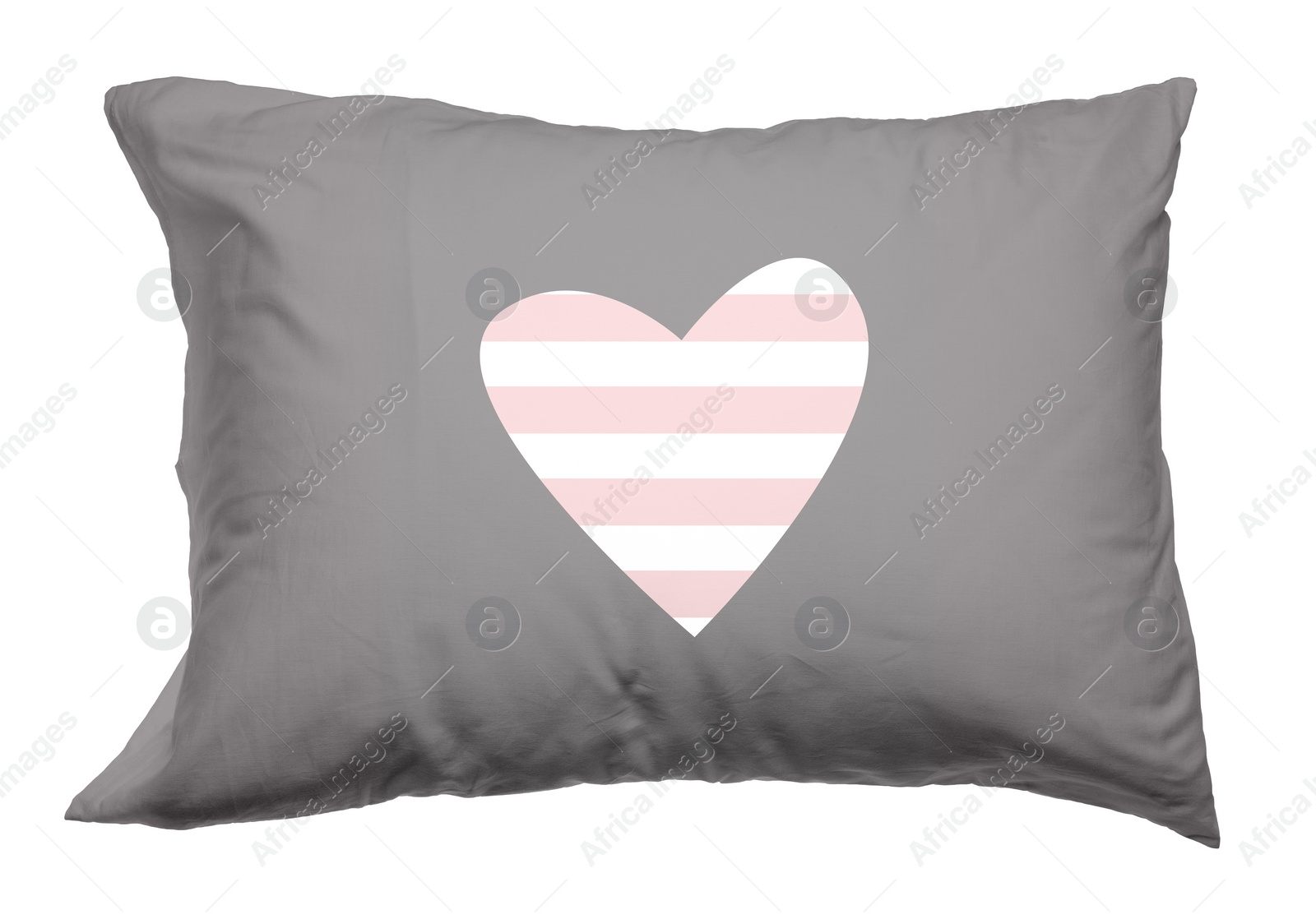 Image of Soft pillow with stylish print isolated on white