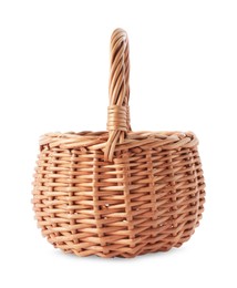Photo of New Easter wicker basket isolated on white
