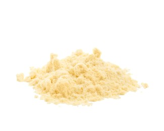 Photo of Pile of corn flour isolated on white