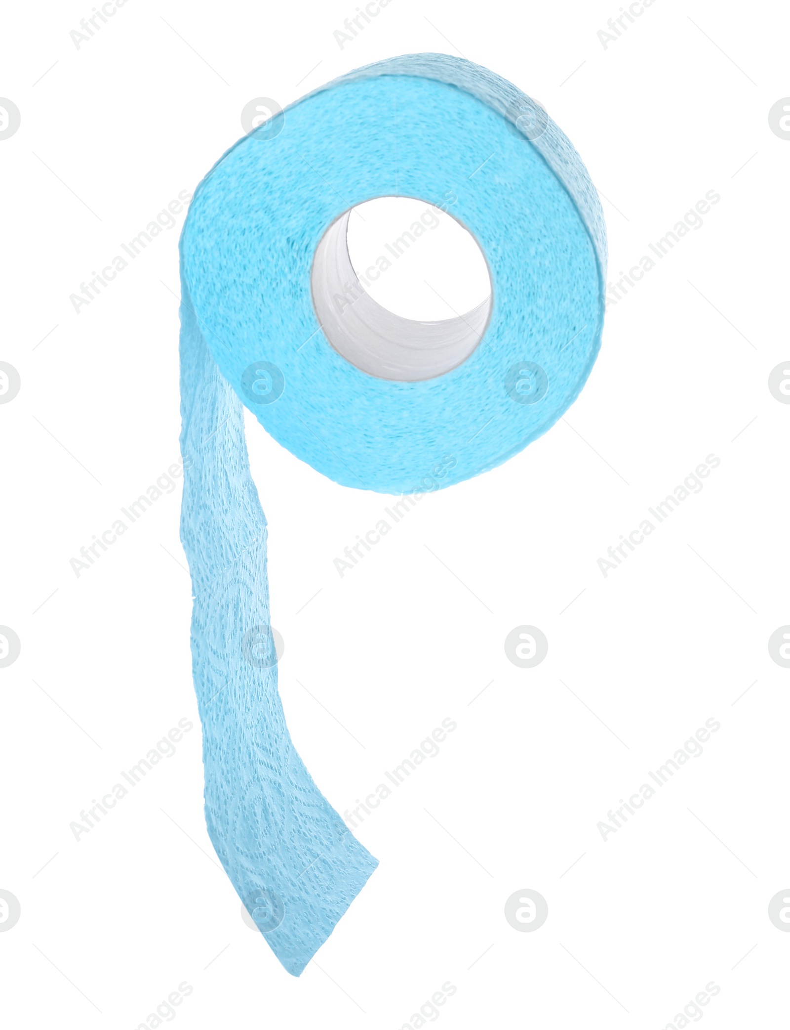 Photo of Roll of toilet paper on white background. Personal hygiene