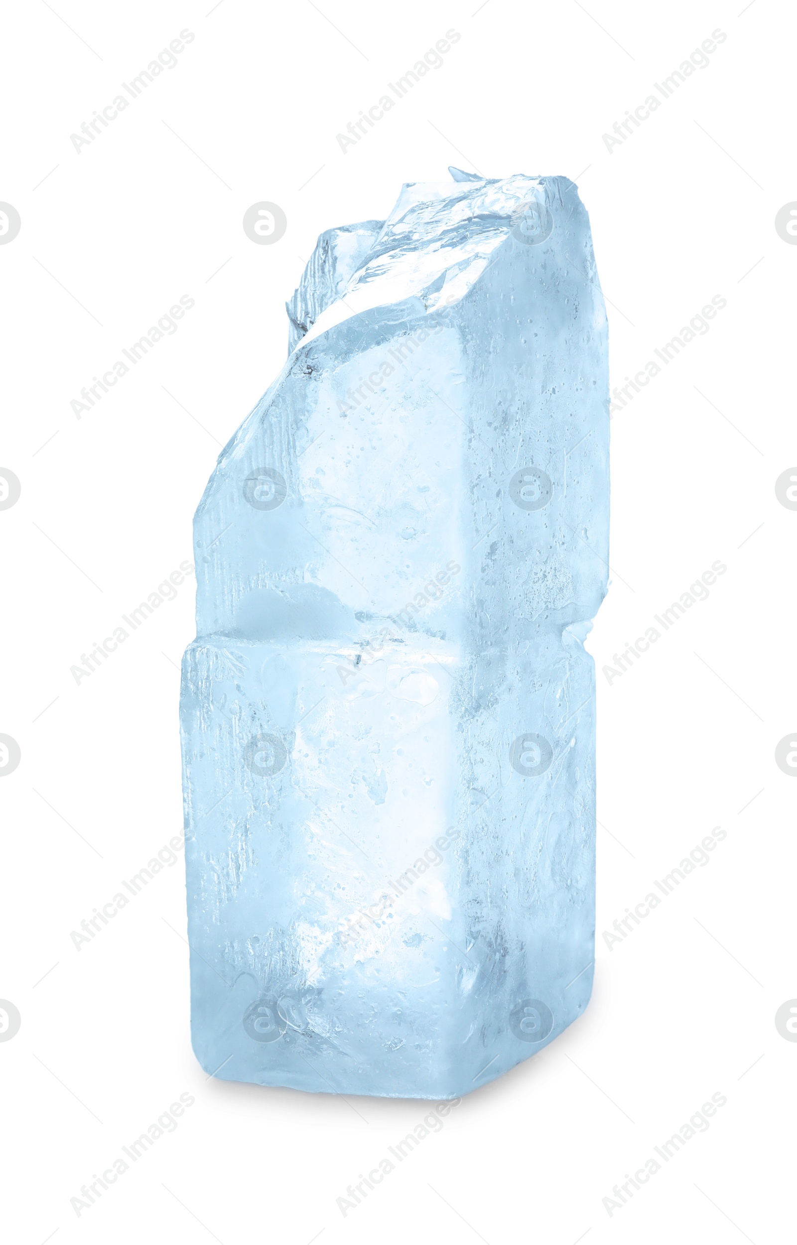 Photo of Two blocks of clear ice isolated on white