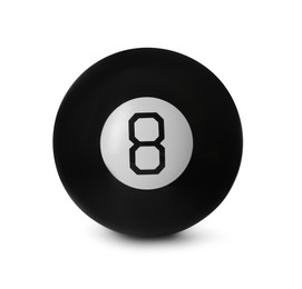 Photo of One magic eight ball isolated on white