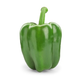 Photo of Ripe green bell pepper on white background