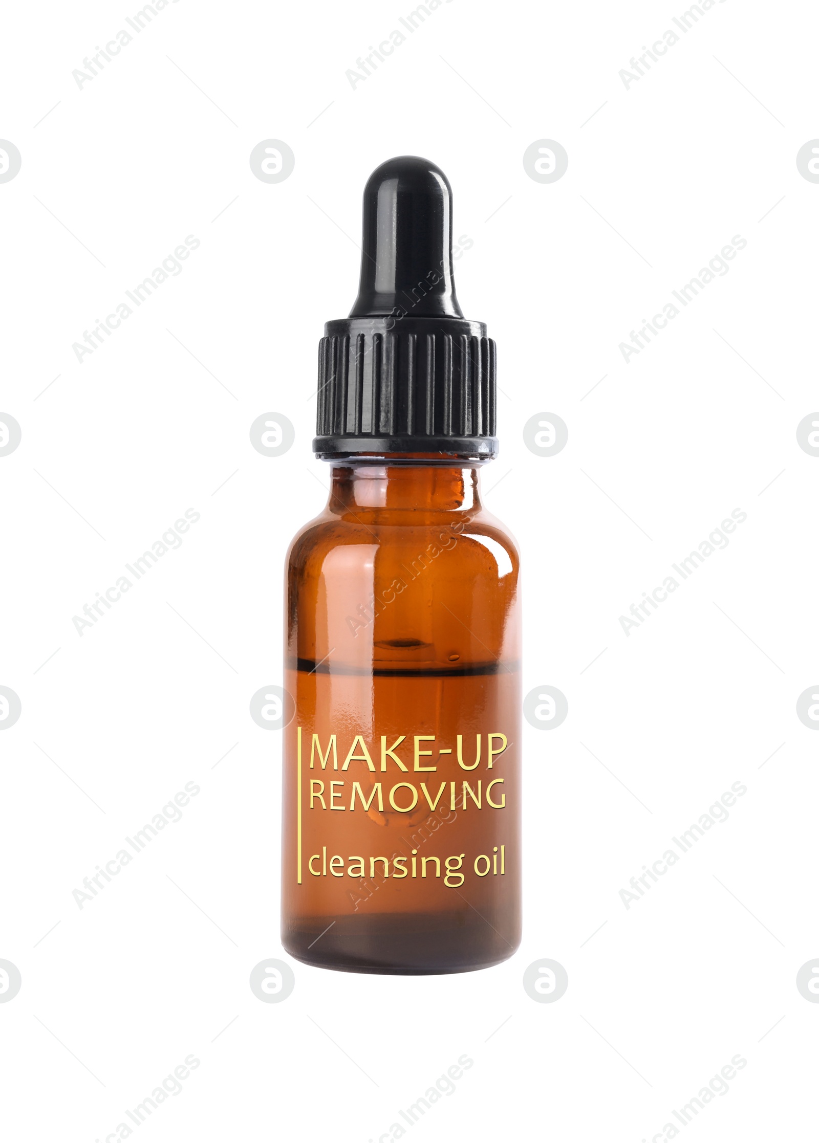 Image of Bottle of hydrophilic oil isolated on white. Makeup remover 